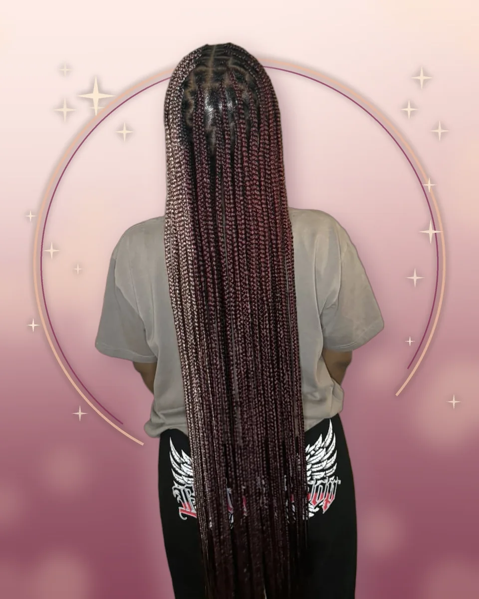 Burgundy Knotless Braids